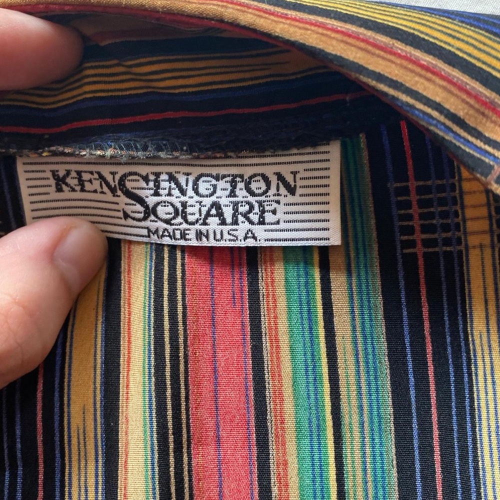 VINTAGE Kensington Square Striped Multicolor Lightweight Bomber Jacket - Picture 6 of 7